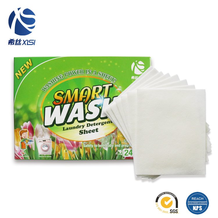 Eco-Friendly condensed laundry clean detergent sheets